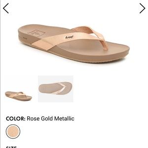 Reef rose gold flip flops